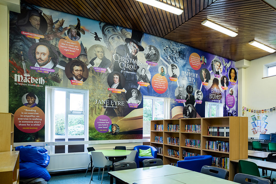 Madeley school library wall art