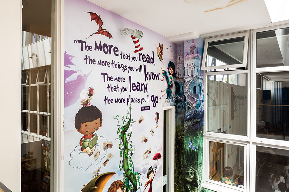 Mount Carmel library wall art