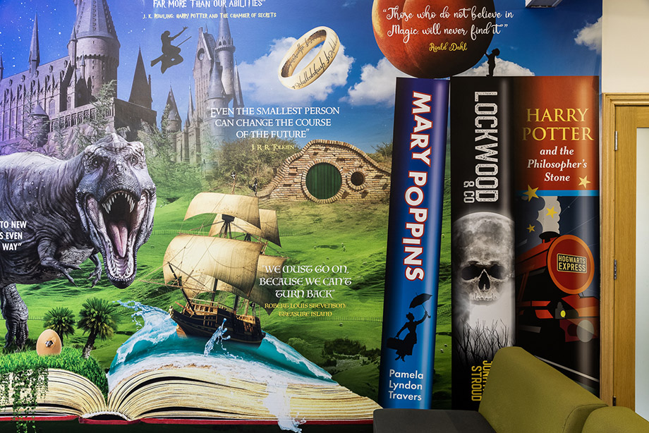 Phoenix bay school library wall art