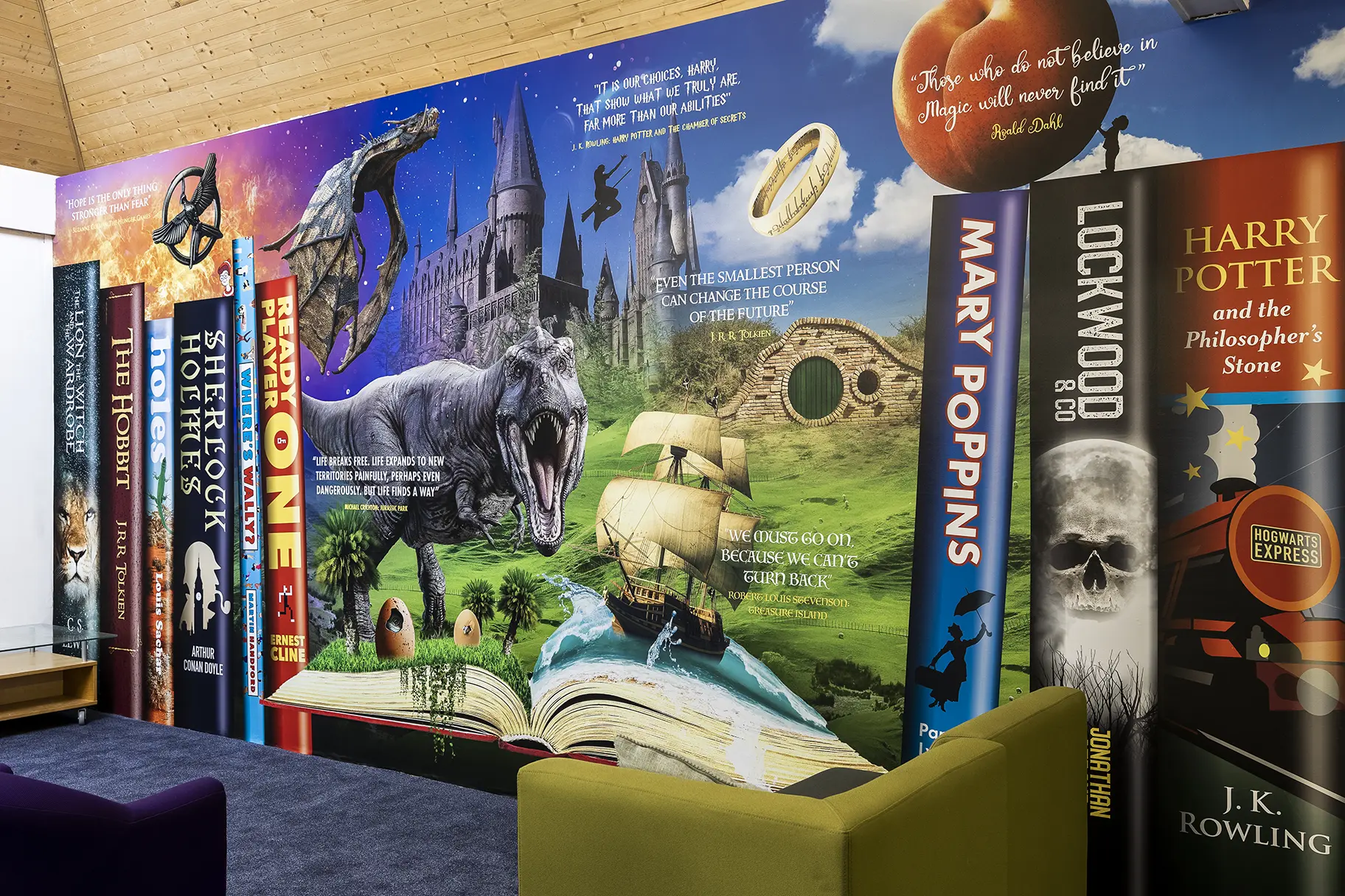 Phoenix bay school library wall art