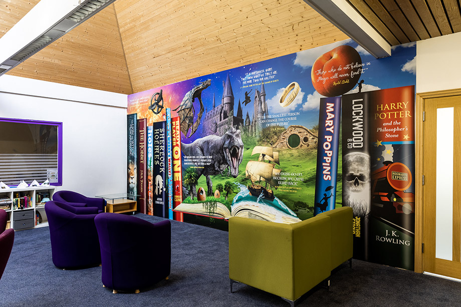 Phoenix bay school library wall art