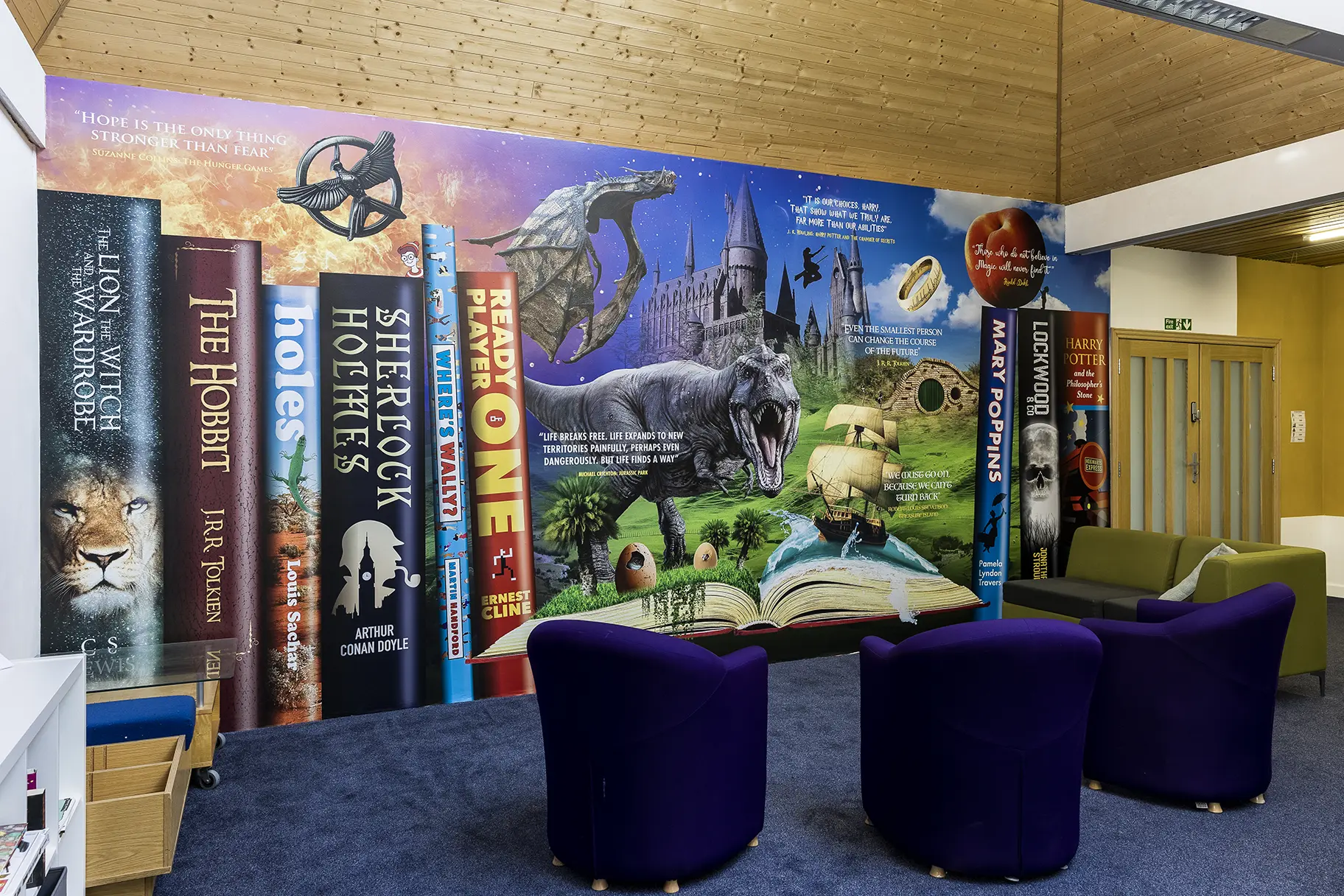 Phoenix bay school library wall art