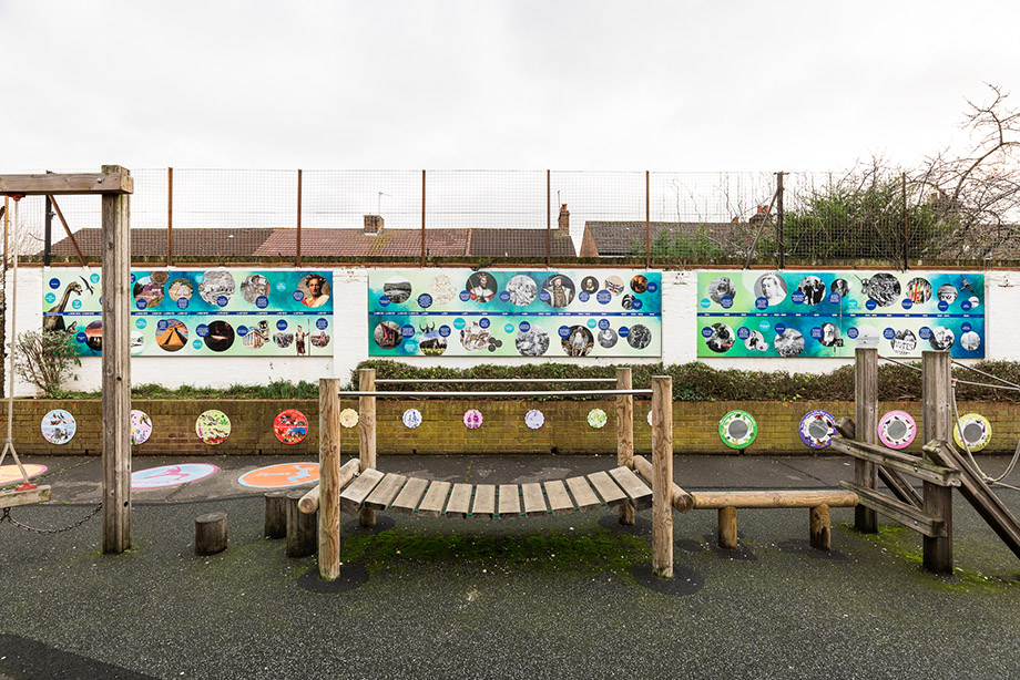 Tudor primary external timeline wall art