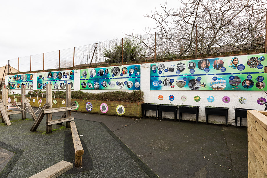 Tudor primary external timeline wall art