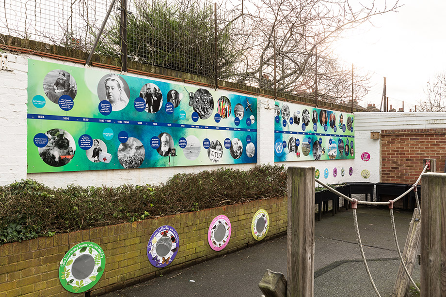 Tudor primary external timeline wall art