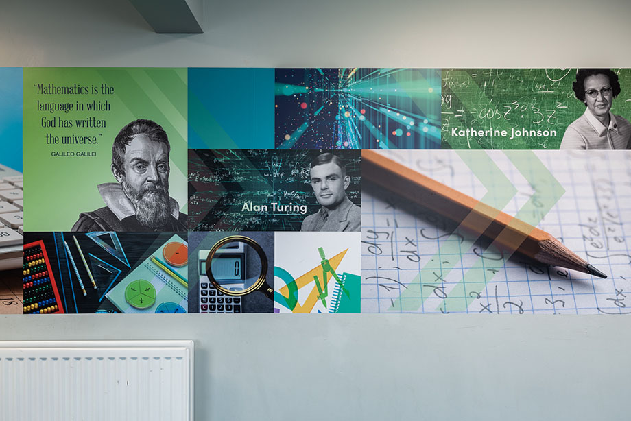 Our Lady and St Bede maths wall art