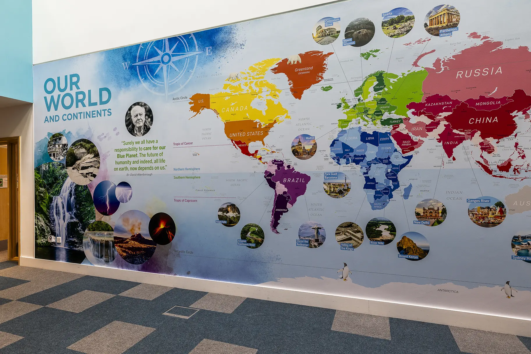 Burwell village map wall art