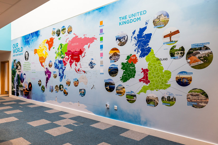 Burwell village map wall art