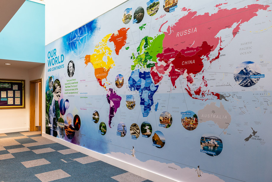 Burwell village map wall art