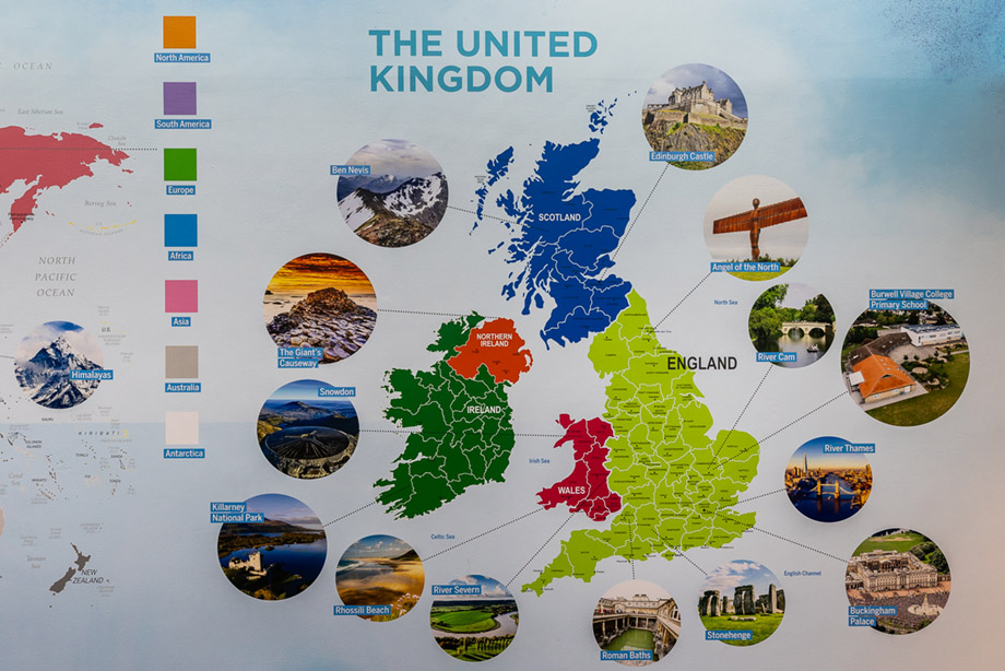 Burwell village map wall art