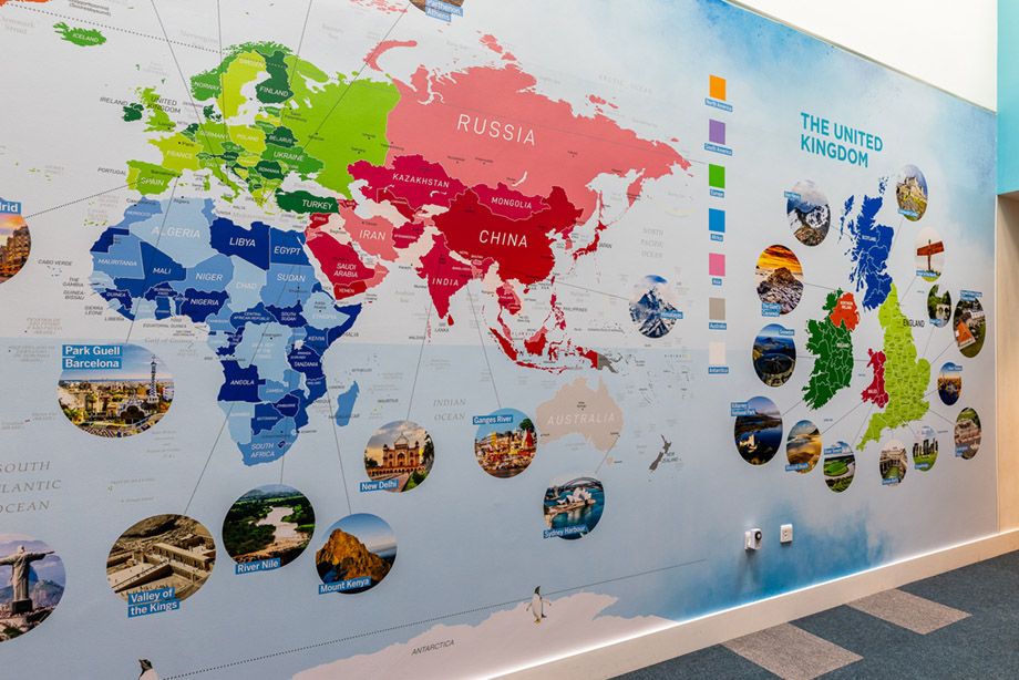 Burwell village map wall art