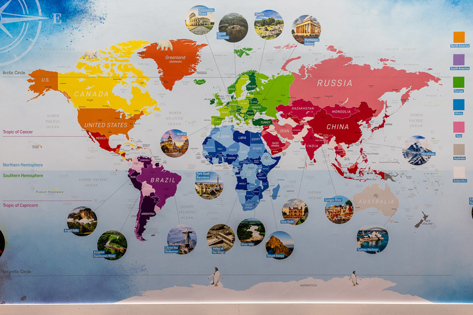 Burwell village map wall art