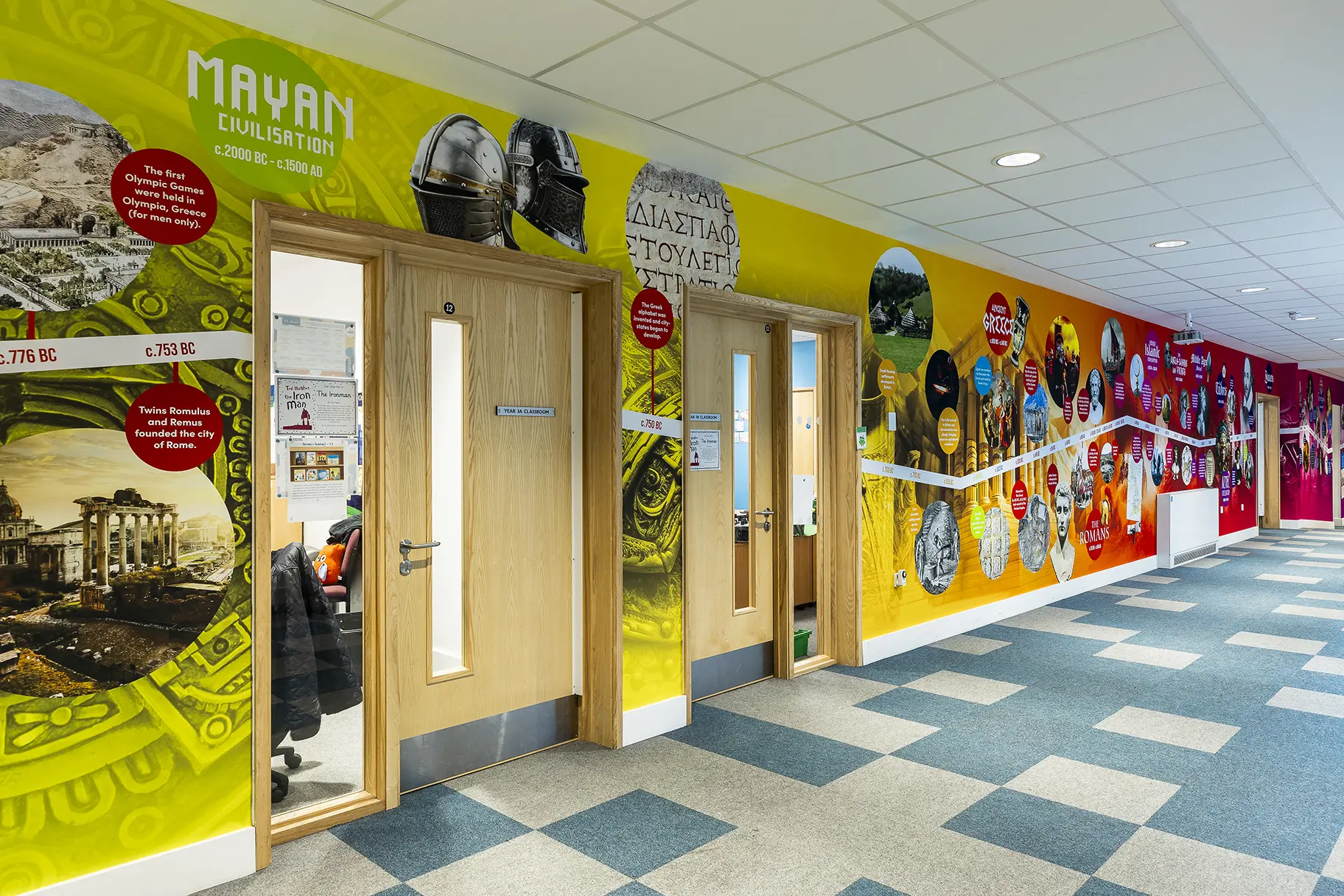 Burwell village history timeline wall art